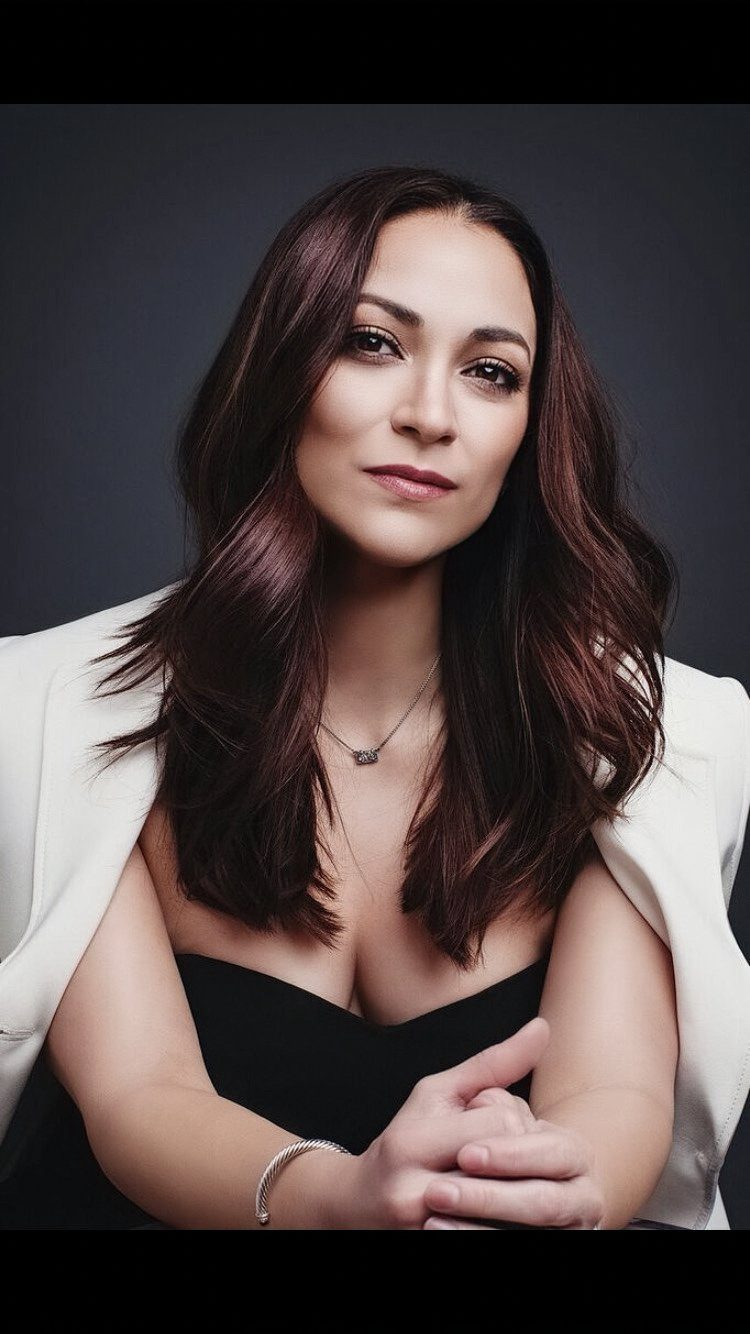 Women's haircut with soft waves and color